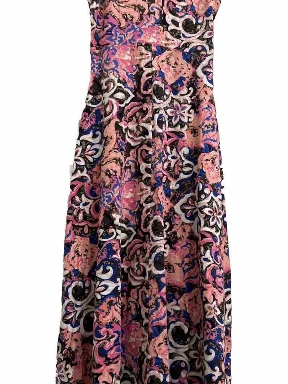TALBOTS Pink Coral Reef Ruffle Paisley Maxi Dress  XS Super Soft Sleeveless NWT